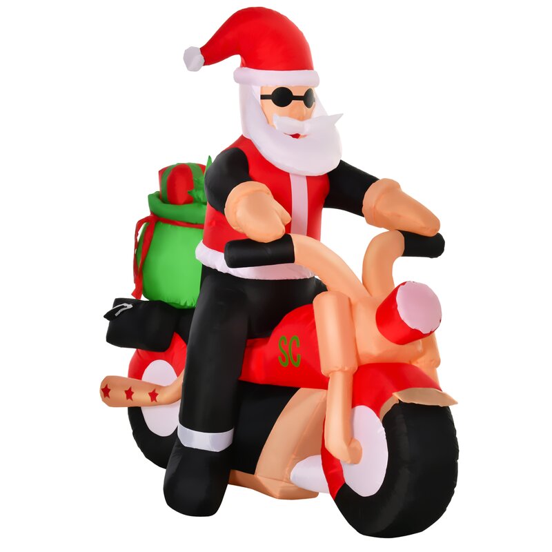 7ft inflatable santa retailer on motercycle